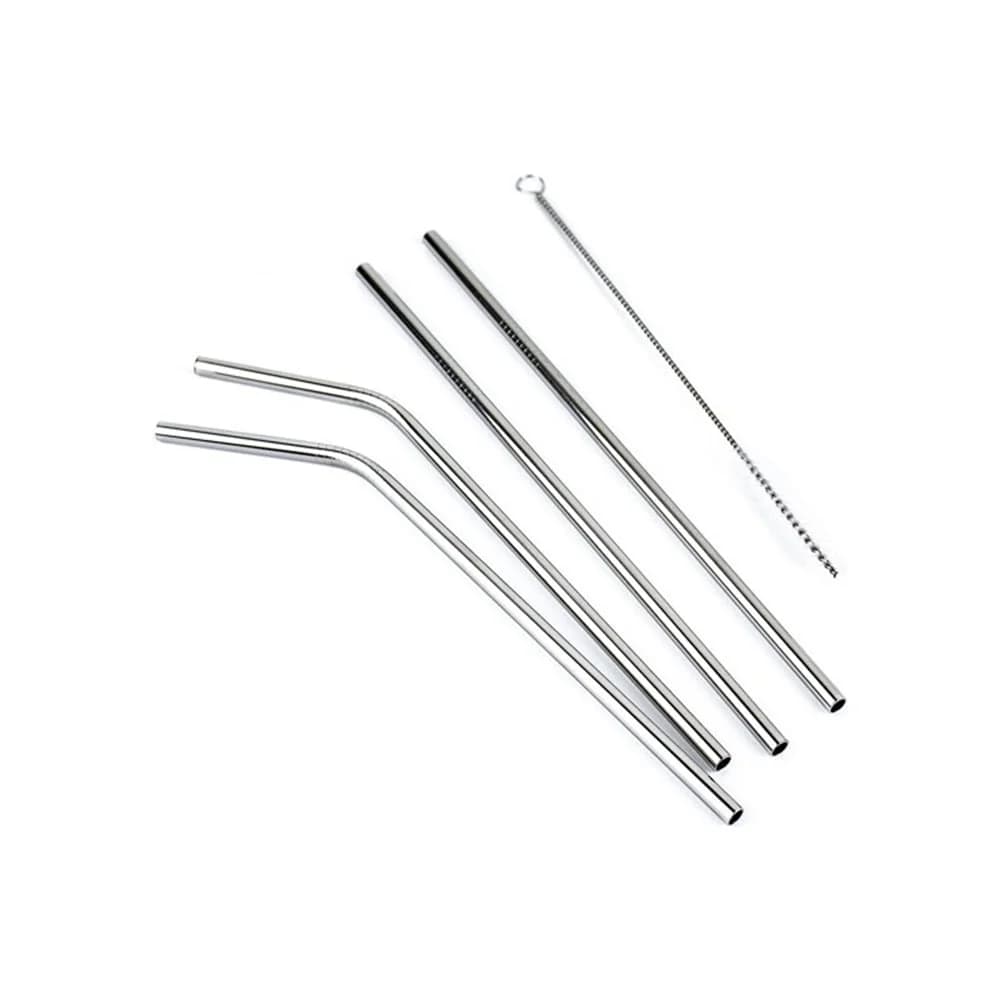 Sorbito Pajita Acero Inox Reutilizable X 4 Con Limpiador — imagen 1 de 3