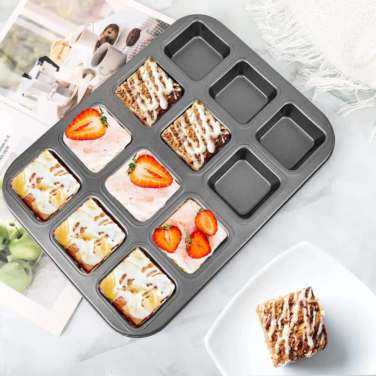 Asadera Molde Para Brownie Cereales Teflon Antidherente X 12 — imagen 3 de 3