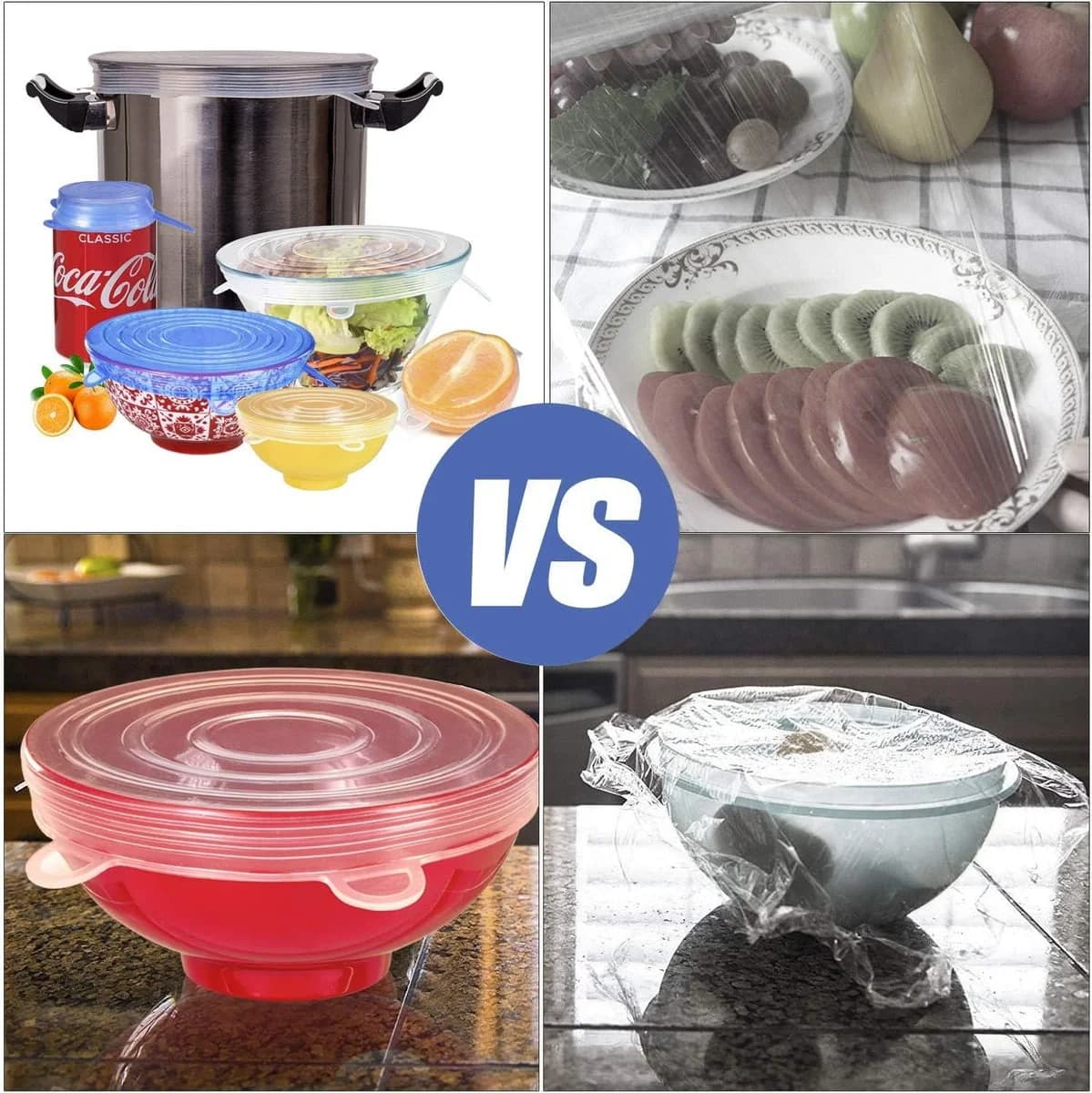 Set De 6 Tapas De Silicona Adaptables Reutilizable Bpa Free — imagen 2 de 3