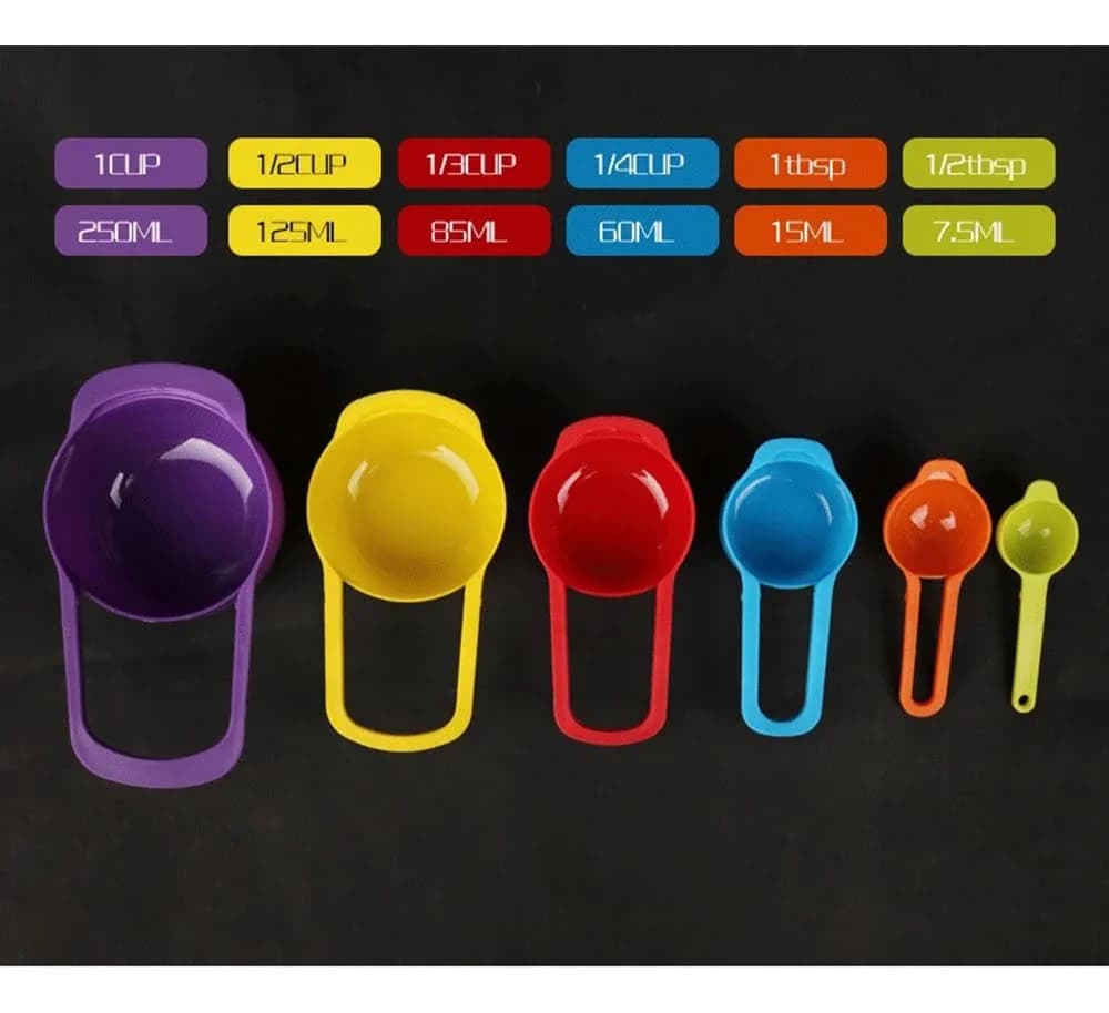 Set De Cuchara Y Taza Medidora 6 Piezas Repostería Cocina — imagen 4 de 5