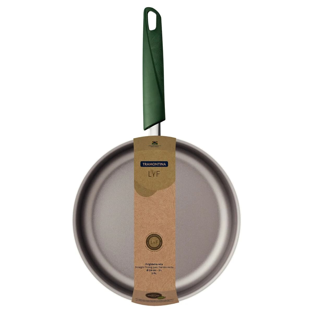 Sartén recta antiadherente Tramontina LYF 24 cm 2 L verde — imagen 2 de 4