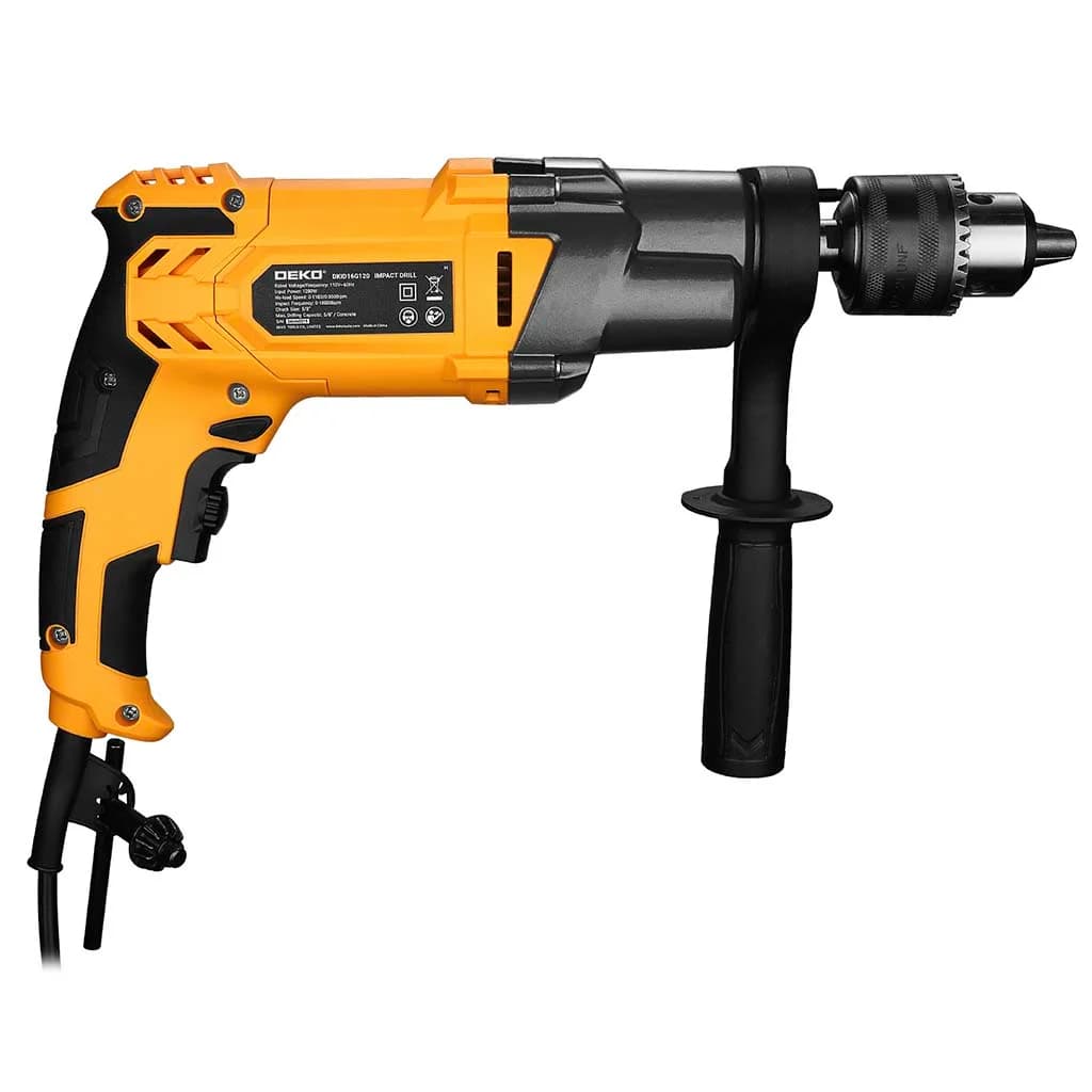Taladro Con Percutor 16mm 1100w Deko Dkid16g120 Amarillo — imagen 3 de 5