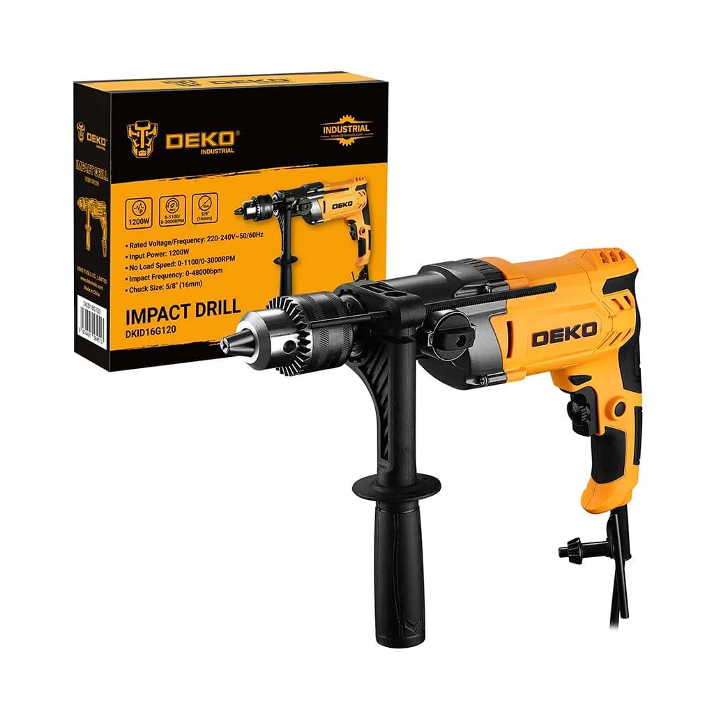 Taladro Con Percutor 16mm 1100w Deko Dkid16g120 Amarillo — imagen 4 de 5