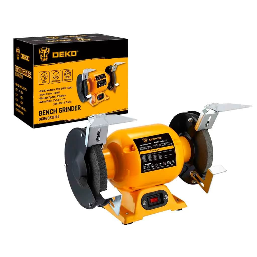 Amoladora De Banco 6 150mm Deko Dkbg36zh15-d 360w Amarillo — imagen 3 de 3