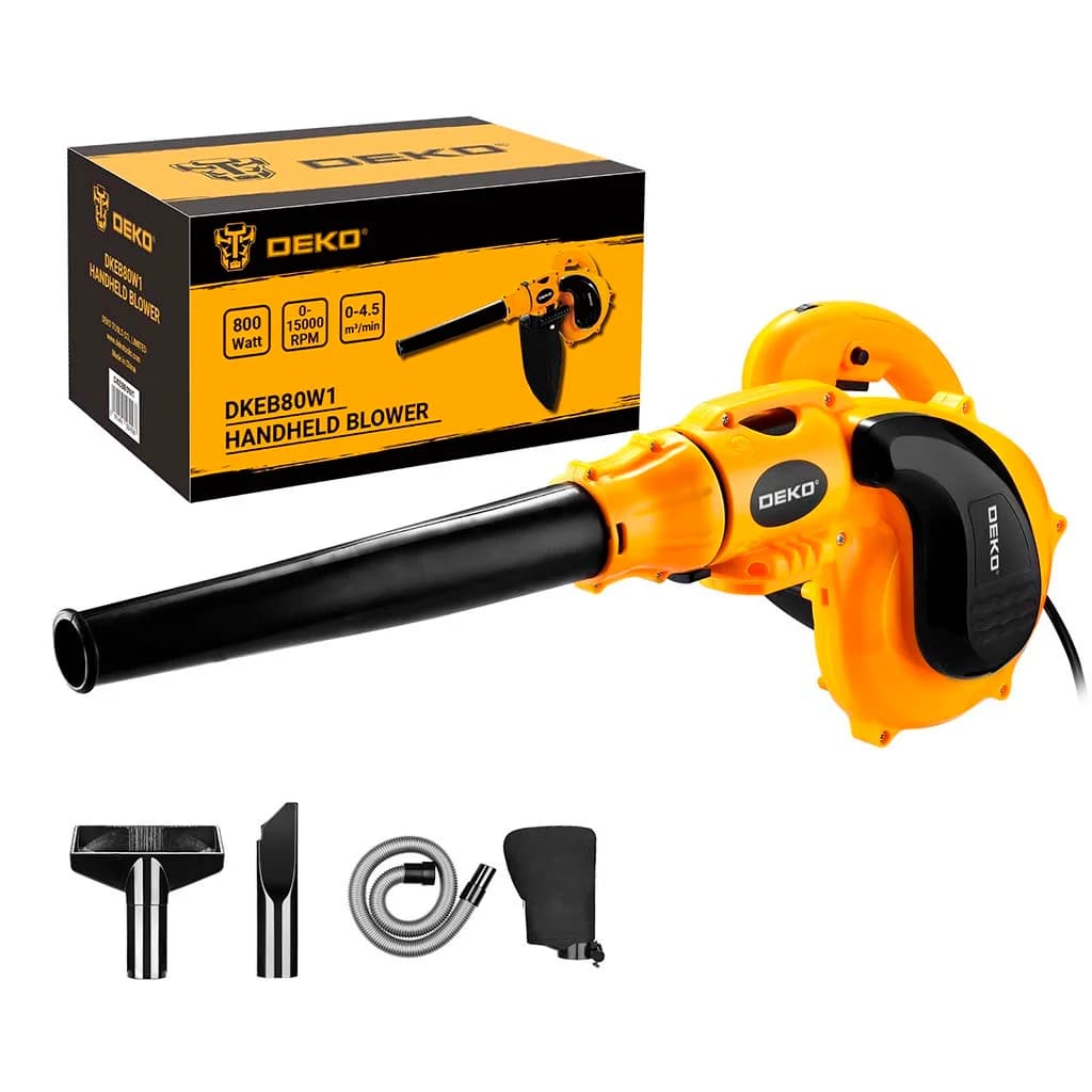 Soplador Y Aspirador Electrico 800w Deko Dkeb80w1 Amarillo — imagen 3 de 3