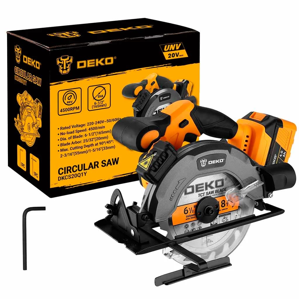 Sierra Circular A Batería Deko Dkcs20q1y-s1 Hoja 165x16mm — imagen 6 de 6