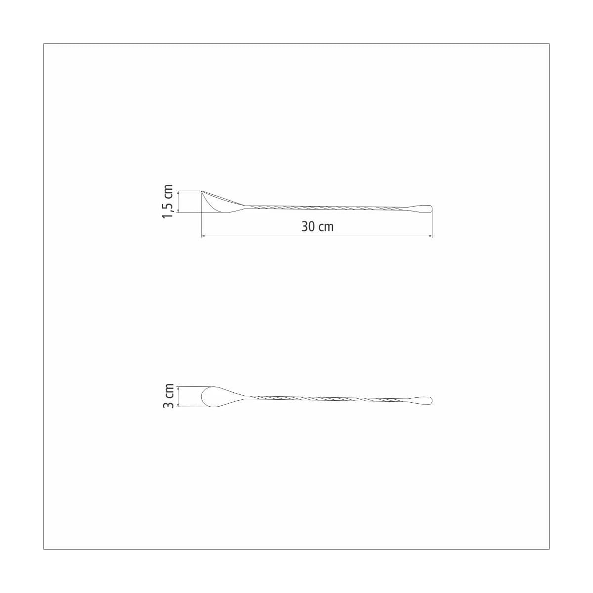 Cuchara Cocteleria Espiral Acero Inoxidable Tramontina 30 Cm — imagen 3 de 5