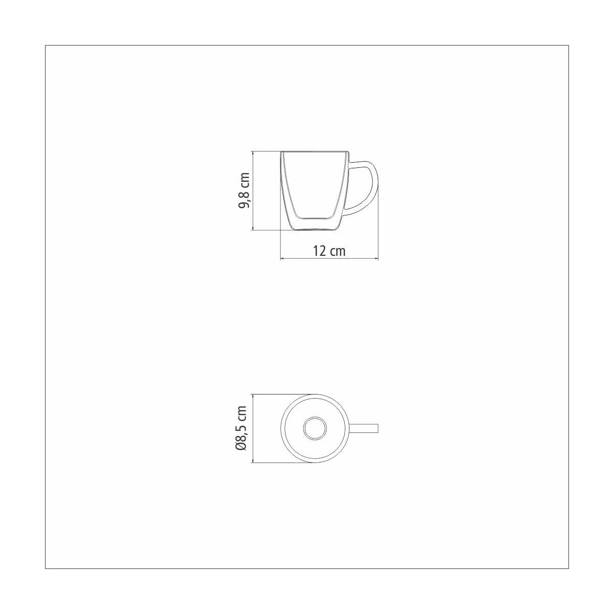 Taza Doble Vidrio Tramontina Termico 270 Ml Cafe X2 Unid. — imagen 3 de 6