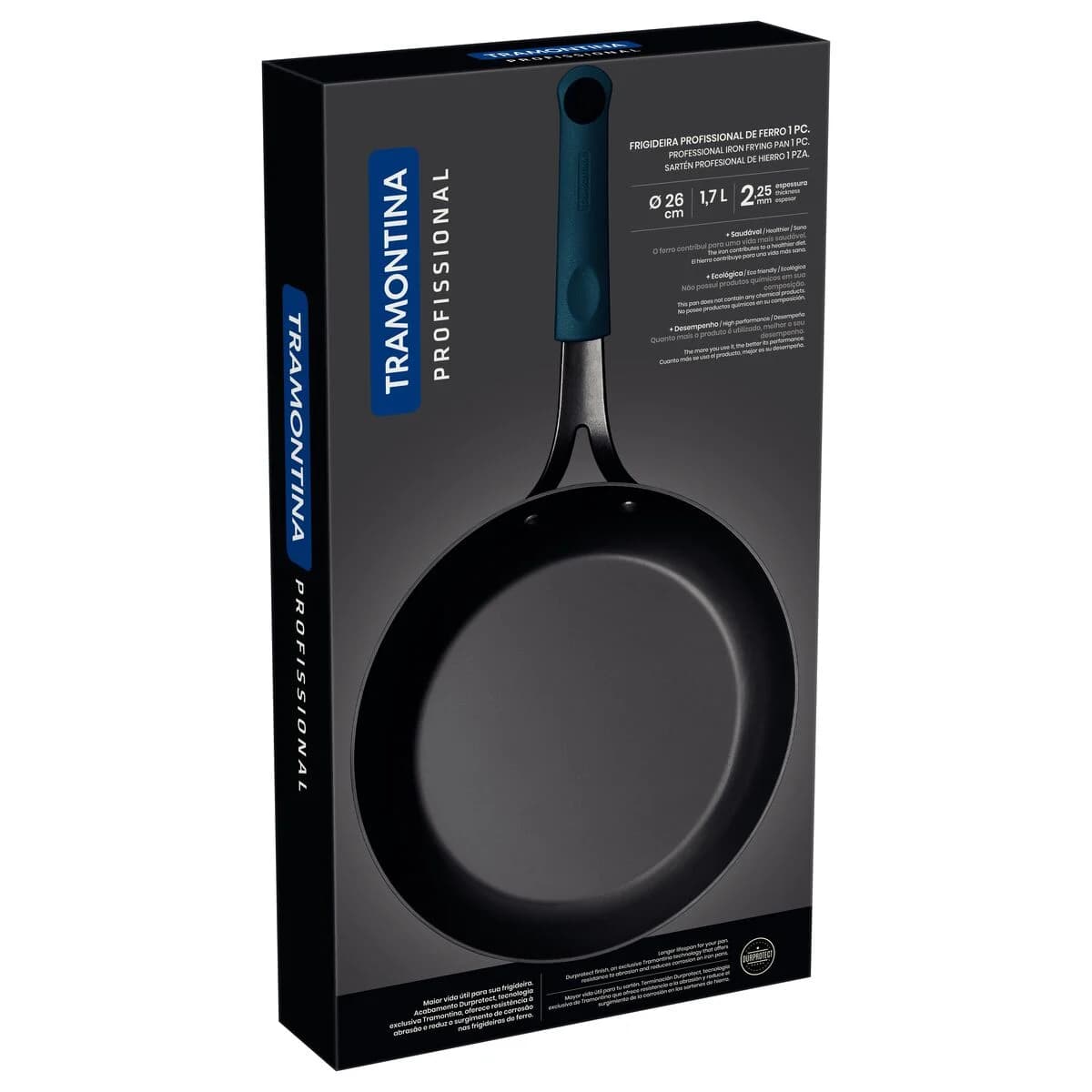 Sarten De Hierro Tramontina Profesional 26 Cm 1,7 Lts Negro — imagen 2 de 5