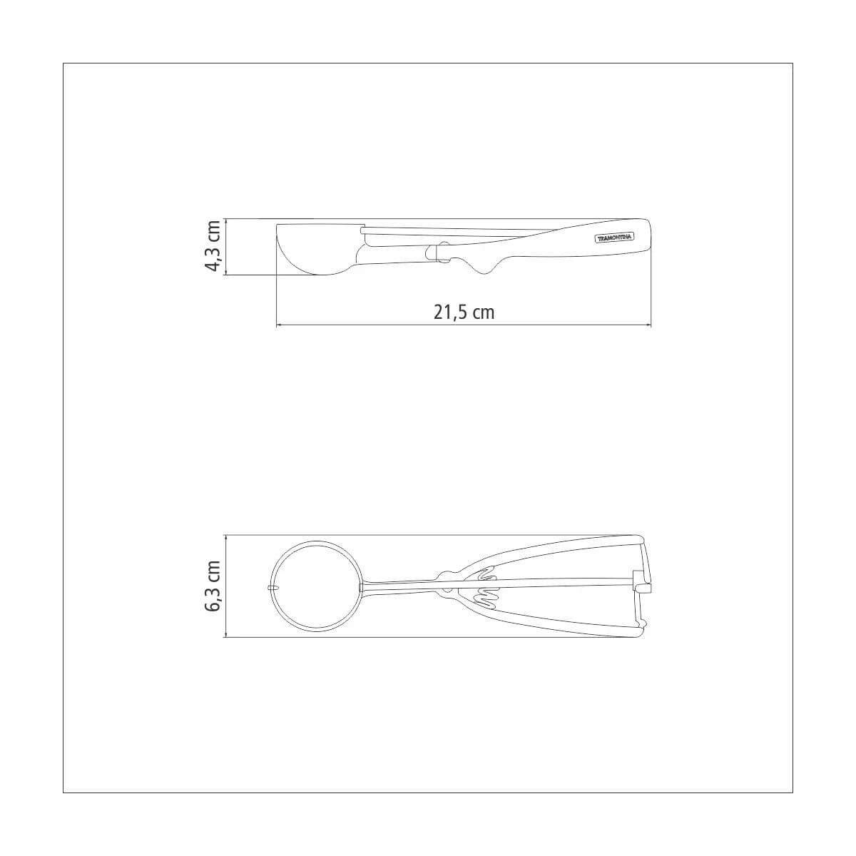 Cuchara para helado con extractor Tramontina Marffim de acero inoxidable — imagen 3 de 5