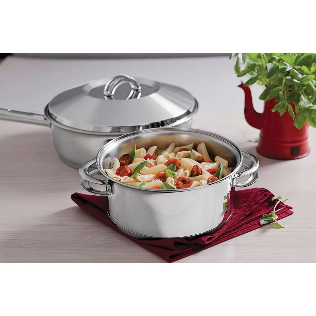 Sarten Con Tapa Tramontina Induccion 24 Cm Acero Inoxidable — imagen 4 de 4