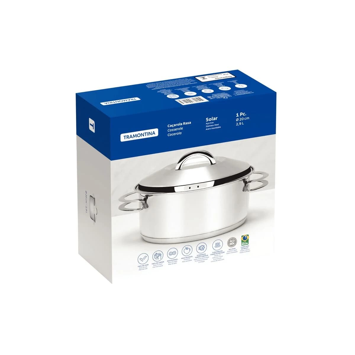 Olla Tramontina Acero Inoxidable Induccion 2,9 Litros Solar — imagen 2 de 6