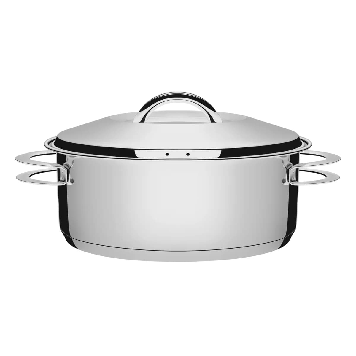 Cacerola baja con tapa Tramontina Solar de acero inoxidable triple fondo para inducción 28 cm 7.1 L — imagen 1 de 4
