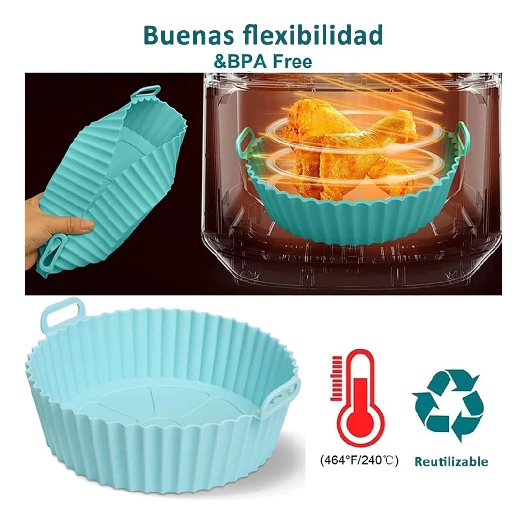 Bandeja De Silicona Para Freidora De Aire Sin Aceite 20 Cm — imagen 6 de 7