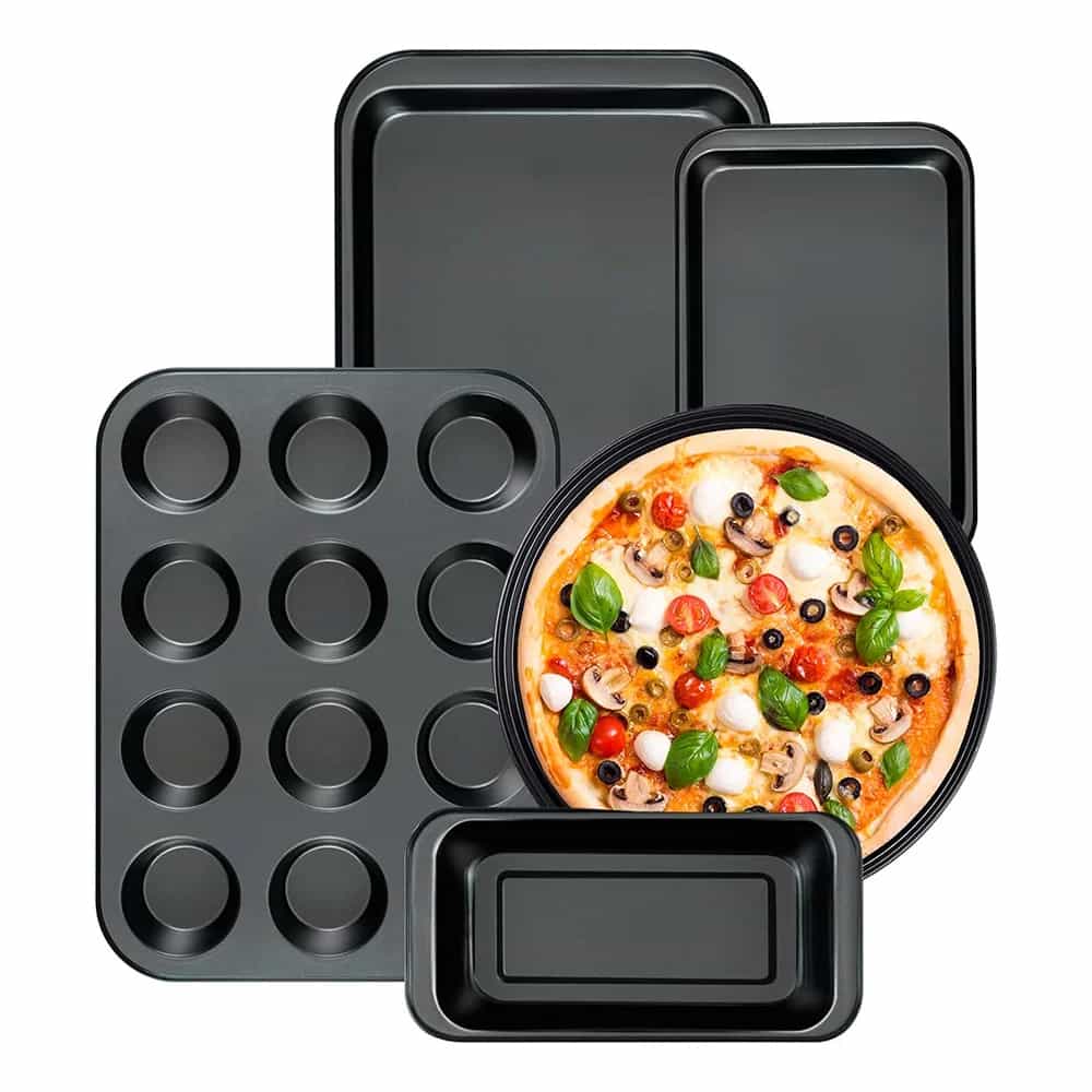 Juego De Asaderas Moldes Para Horno Antiadherente 5 Piezas