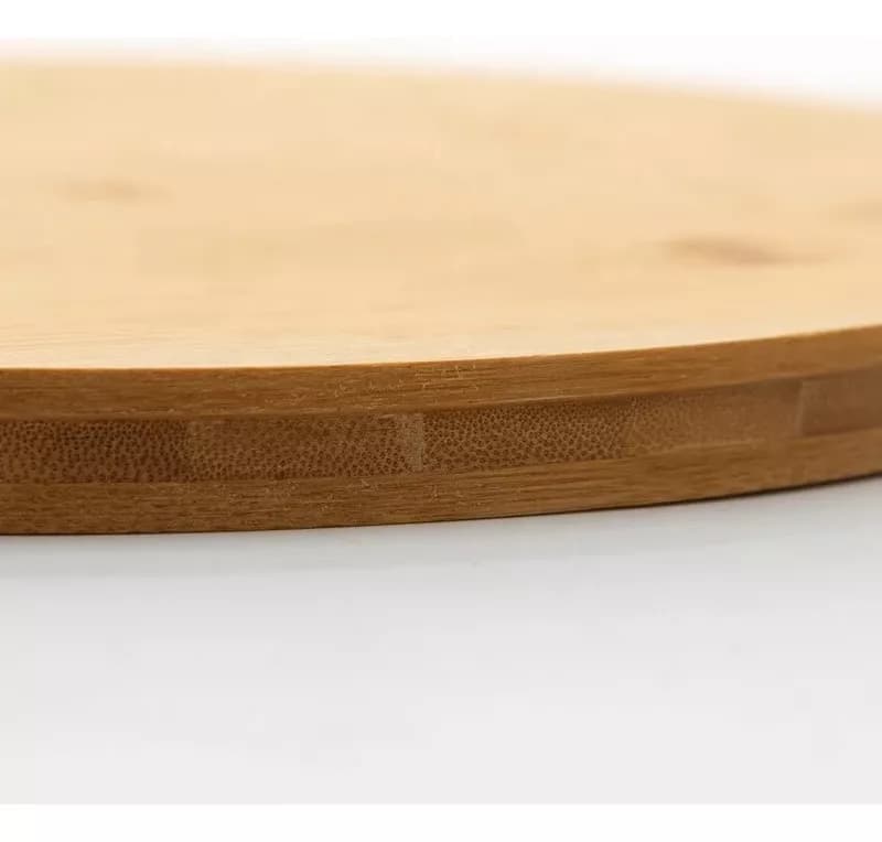 Tabla De Madera Redonda Bambu Para Pizza Carne 32 Cm — imagen 3 de 4