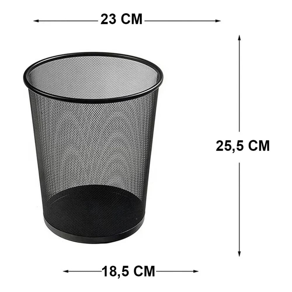 Papelera De Basura Metálica Contenedor De Residuos 23 X 25 — imagen 4 de 4