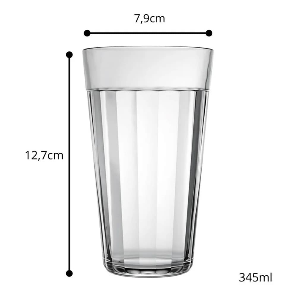Vaso De Vidrio Refresco Nadir Americano 345 Ml X6 Unidades — imagen 2 de 4