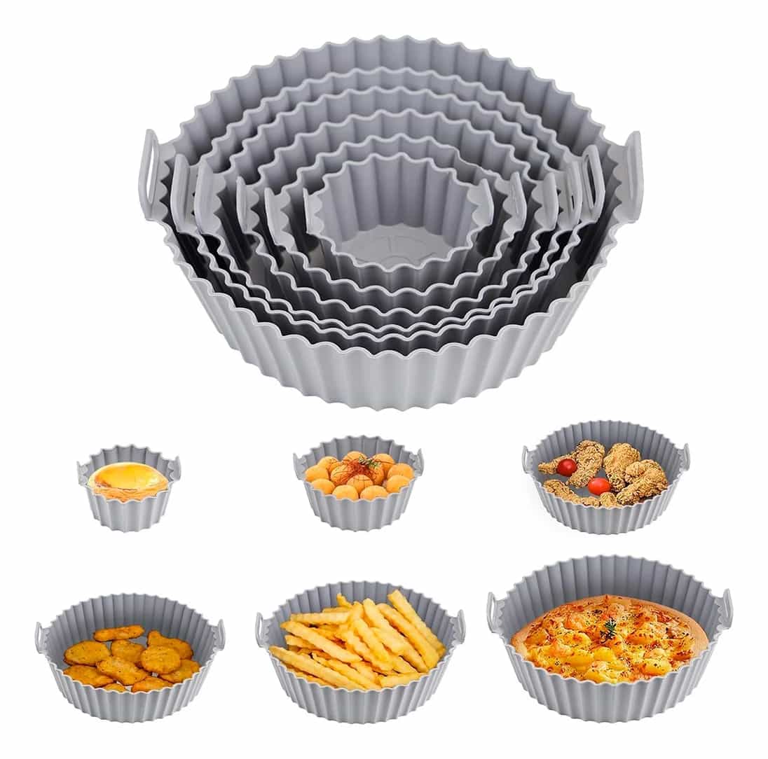 Kit De 6 Moldes Bandeja De Silicona Para Freidora De Aire