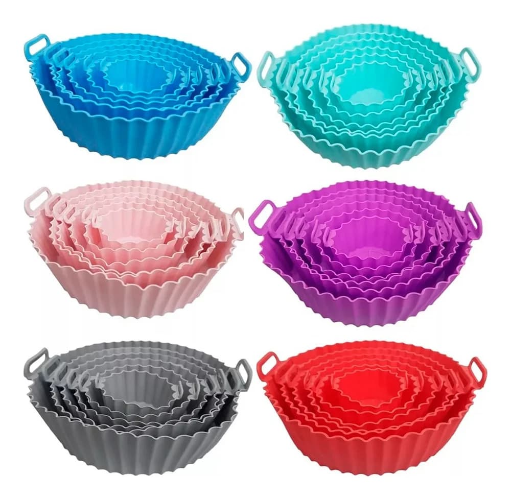 Kit De 6 Moldes Bandeja De Silicona Para Freidora De Aire — imagen 2 de 4