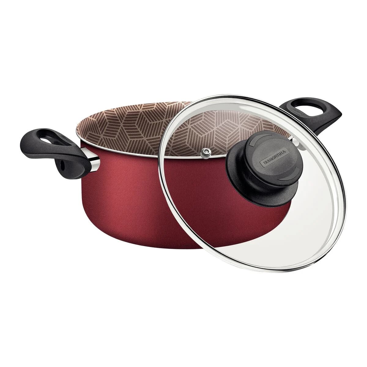 Olla Tramontina Paris Antiadherente Teflon 26 Cm 6,3 L Roja — imagen 3 de 5