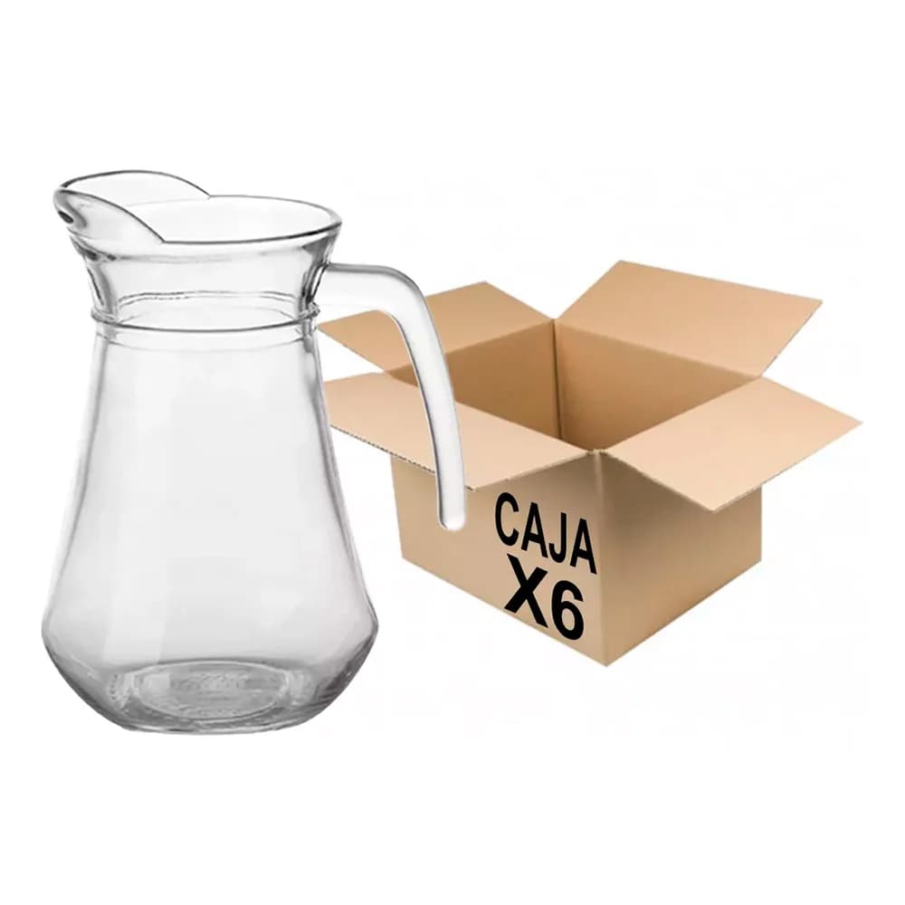 Jarra De Vidrio 1,4 L X 6 Uni Tragos Jugos Eventos Fiestas — imagen 2 de 6