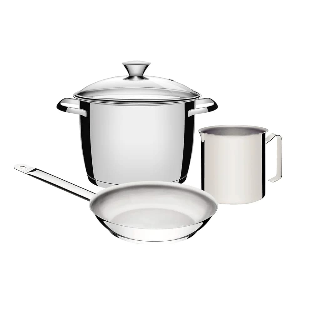 Olla Allegra 7.5 L y sartén Professional de triple fondo con hervidor Tramontina para inducción 3 piezas