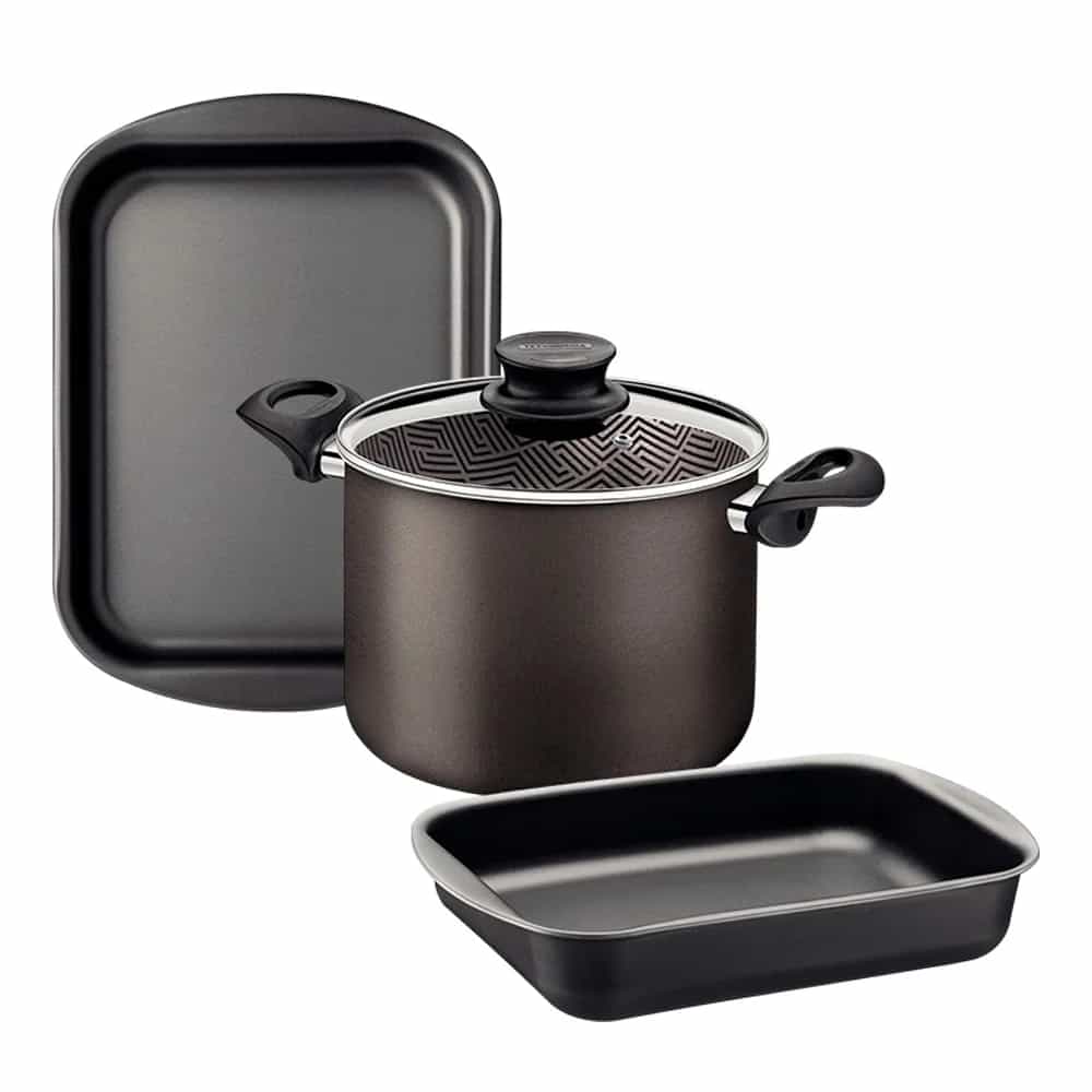 Juego Tramontina Kit Olla Asaderas Bateria 3 Piezas Teflon