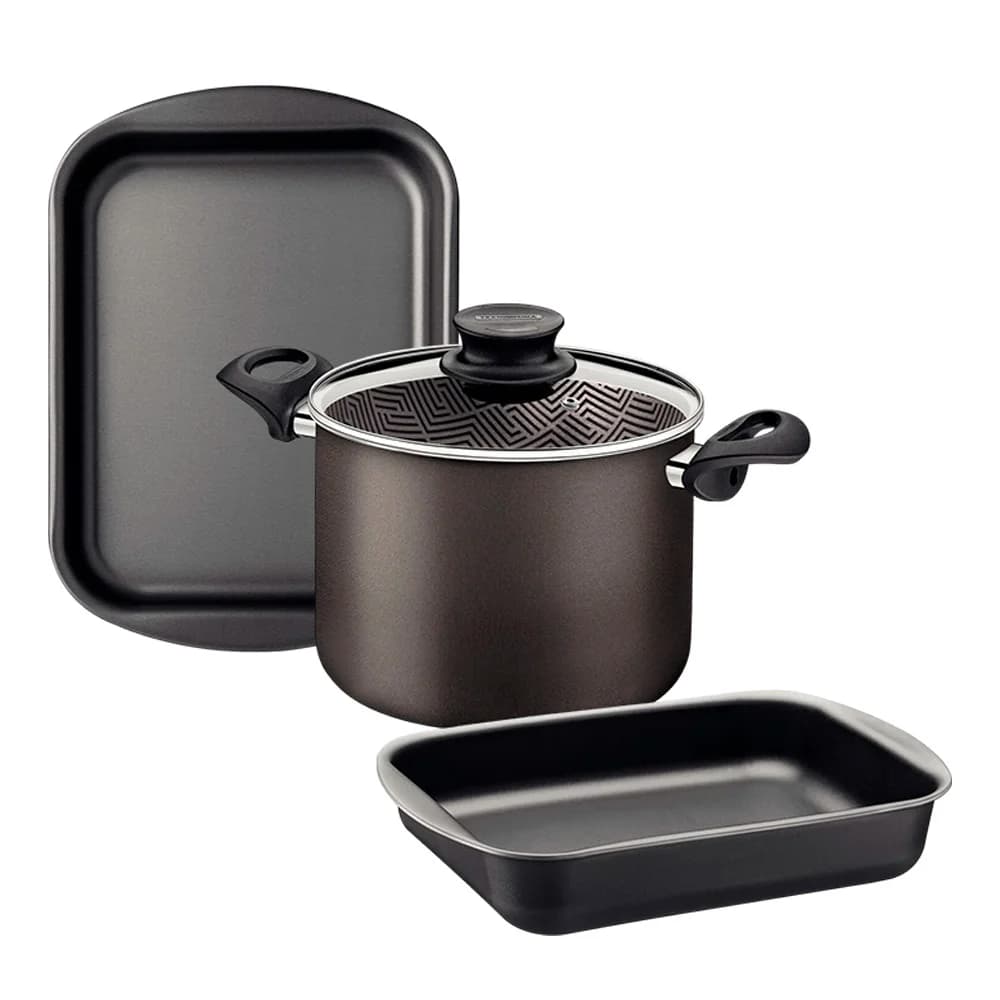 Juego Tramontina Kit Olla Asaderas Bateria 3 Piezas Teflon — imagen 1 de 1