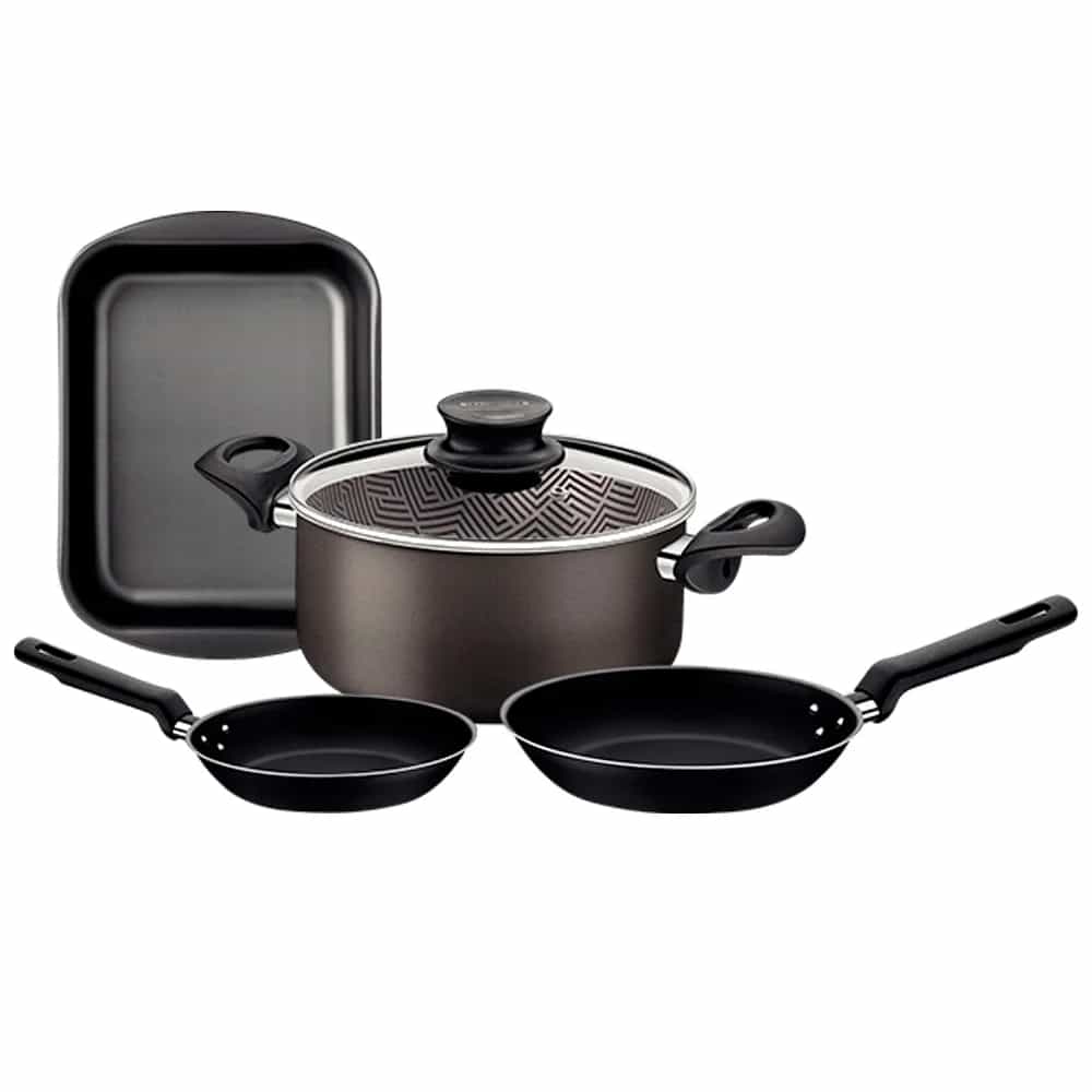 Juego Tramontina Kit Olla Sartenes Asadera 4 Piezas Teflon