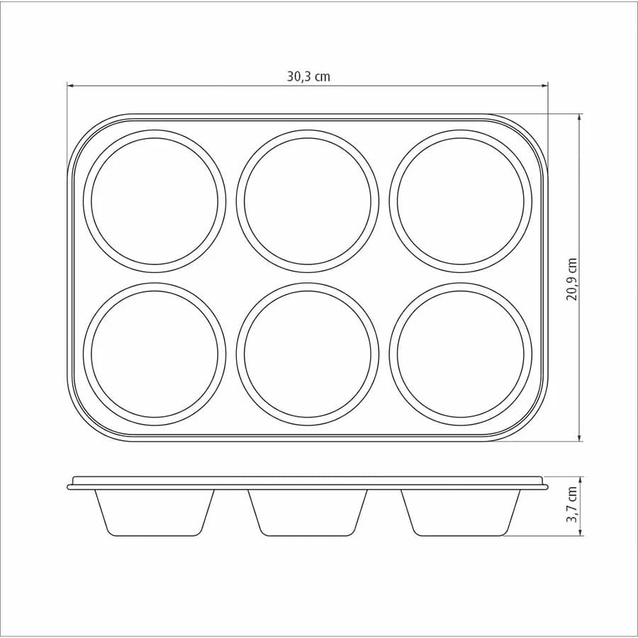 Molde De Muffins Tramontina Teflon Antiadherente 6 Unid. — imagen 4 de 4