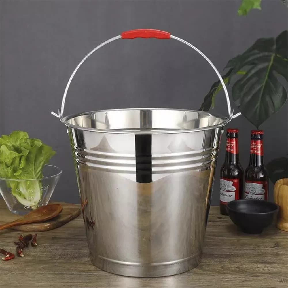 Champagnera Hielera Acero Inox 30 X 28 Cm Balde Con Asa — imagen 2 de 8