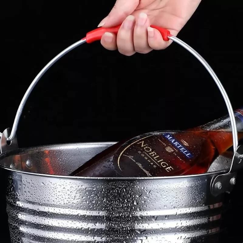 Champagnera Hielera Acero Inox 30 X 28 Cm Balde Con Asa — imagen 7 de 8