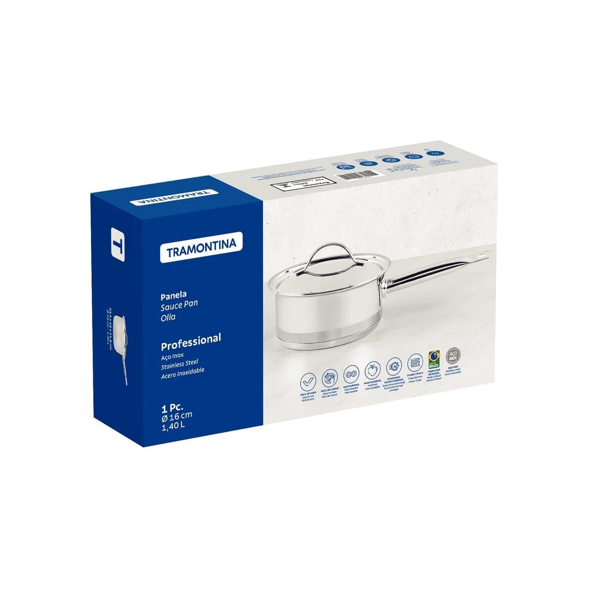 Olla Tramontina Profesional Induccion 16 Cm 1,4 Litros — imagen 2 de 3