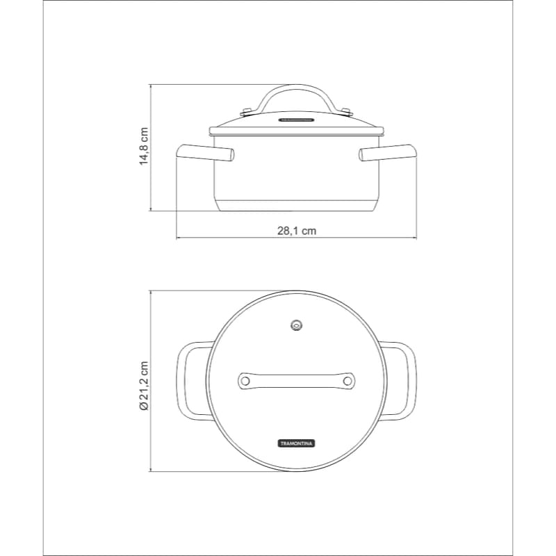 Olla Tramontina Induccion 20 Cm 2,90 Litros Acero Inox Una — imagen 2 de 2