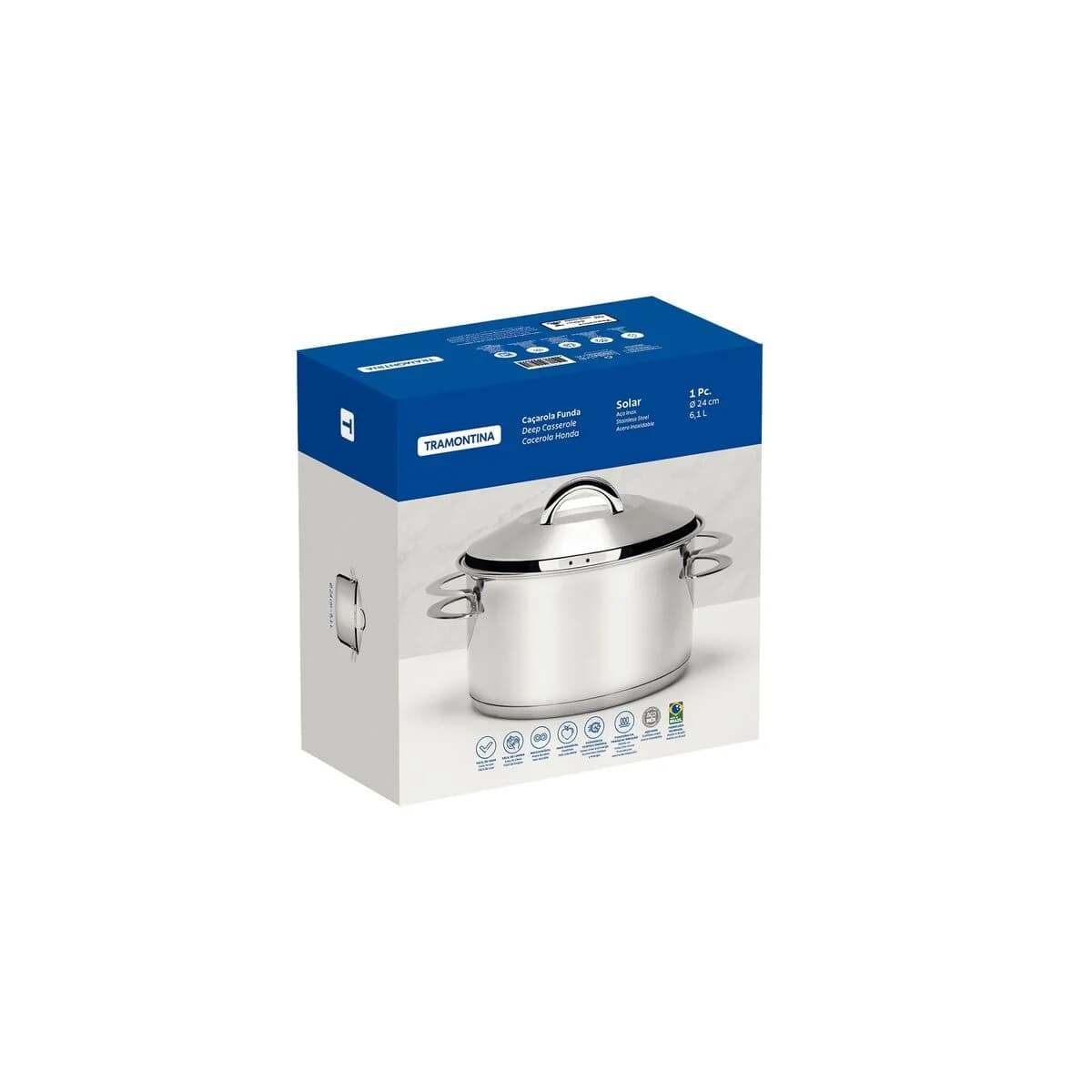 Olla Tramontina Acero Inoxidable Induccion 6,1 Litros Solar — imagen 2 de 2