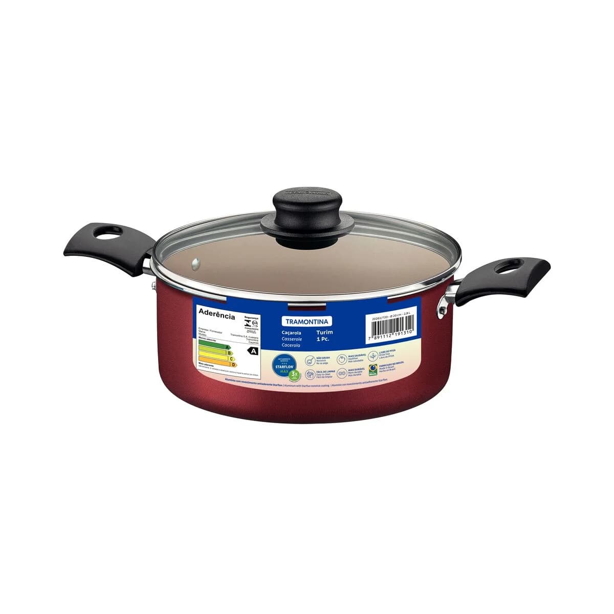 Olla Tramontina Teflon 24 Cm 4,9 Litros Antiadherente Turim — imagen 1 de 4