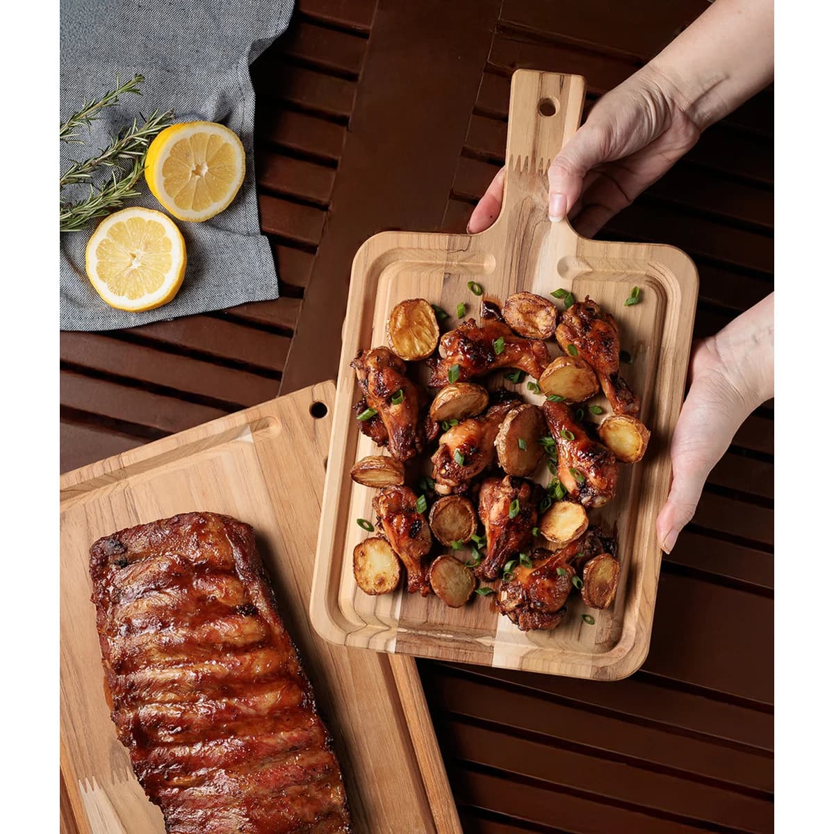 Tabla De Madera Tramontina Cocina Asado 40 Cm Churrasco — imagen 3 de 4