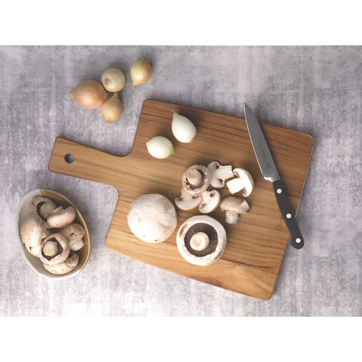 Tabla De Madera Tramontina Cocina Picar Teca Mango 34 Cm — imagen 4 de 4
