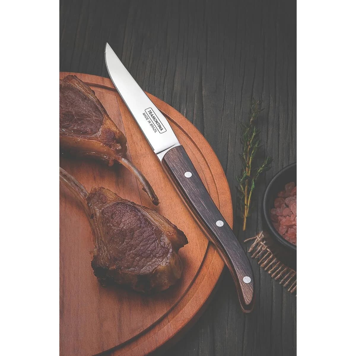 Plato Para Asado Tramontina 26 Cm Madera Teca — imagen 2 de 6