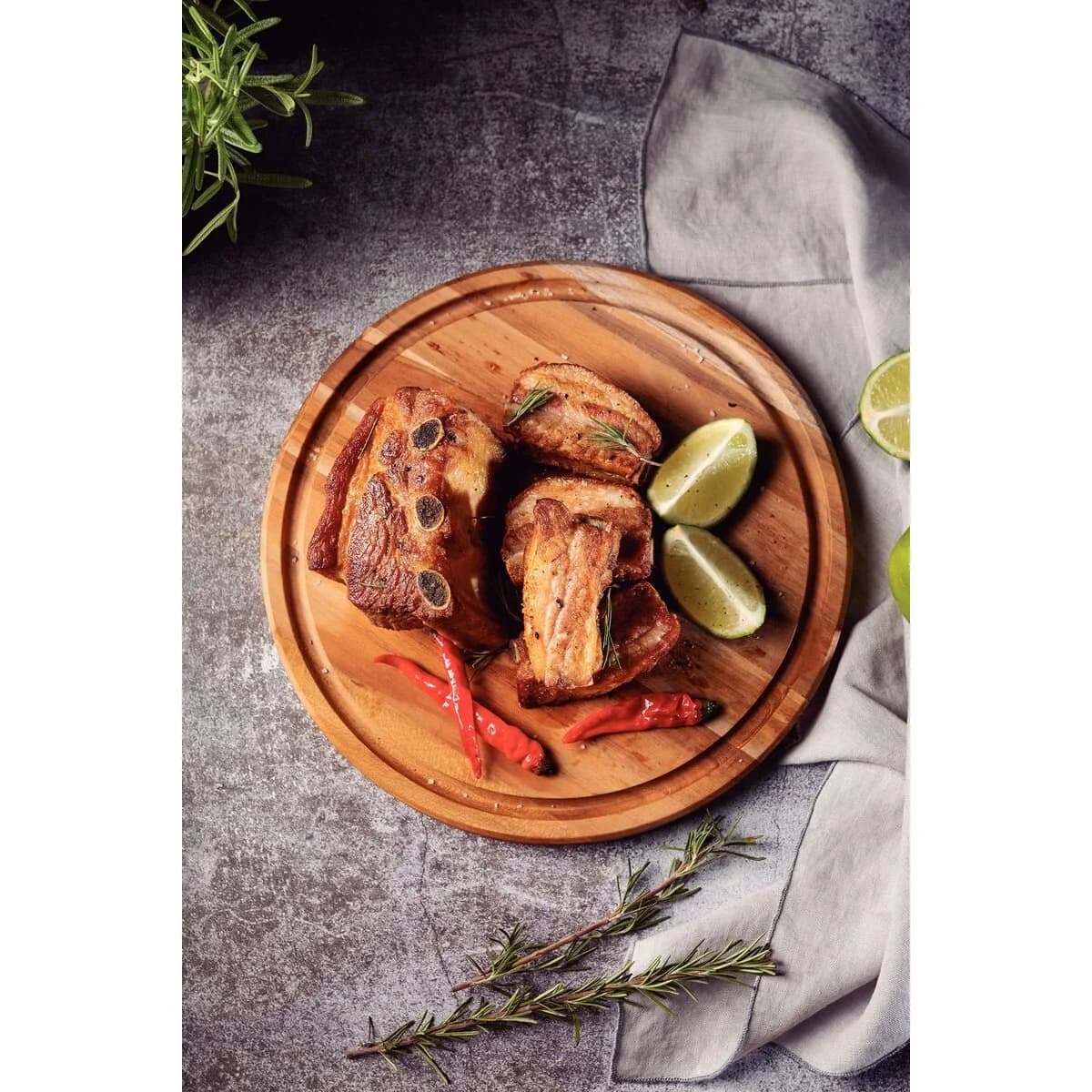 Plato Para Asado Tramontina 26 Cm Madera Teca — imagen 5 de 6