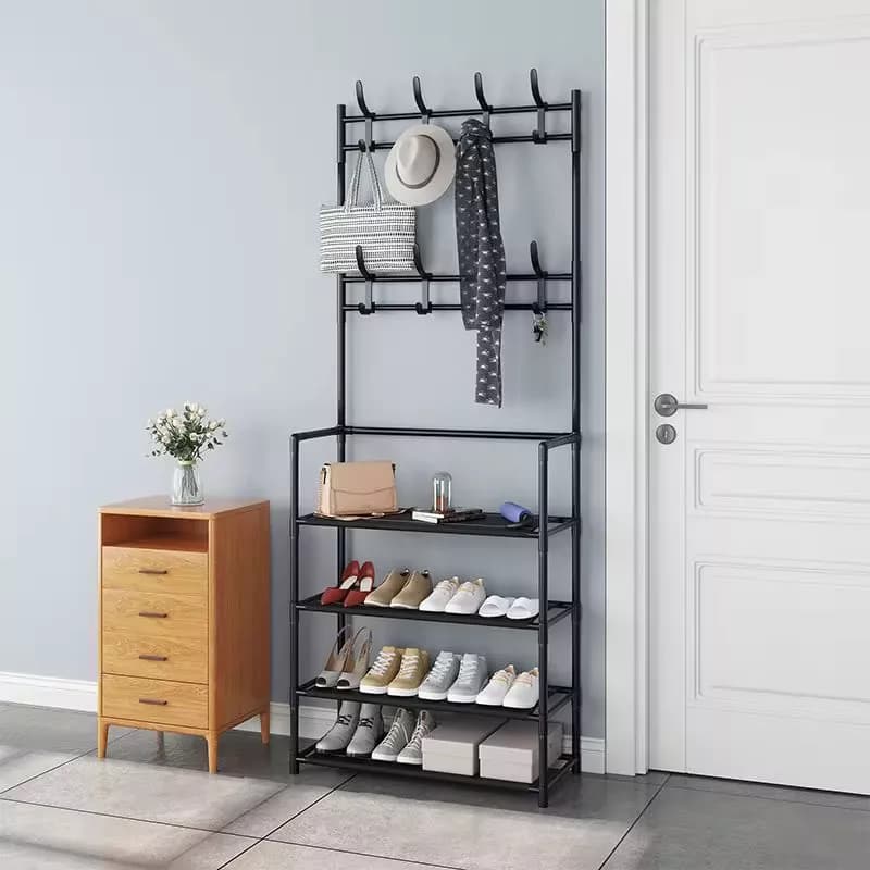 Perchero Zapatero Organizador Rack De Plastico Negro — imagen 2 de 5