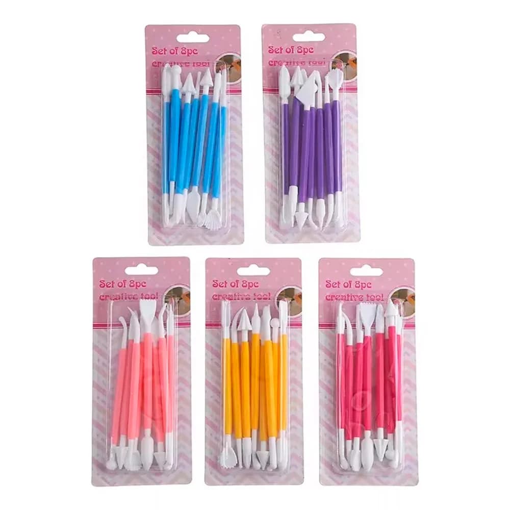 Set Estecas Para Fondant Porcelana Arcilla Cerámica X 8 — imagen 4 de 5