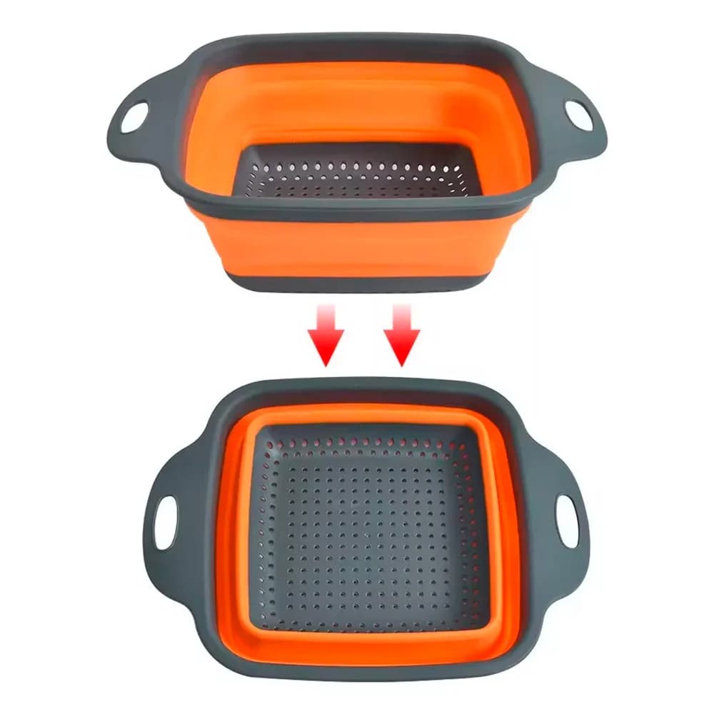 Colador Escurridor Plegable De Silicona 22 Cm Cuadrado — imagen 3 de 4