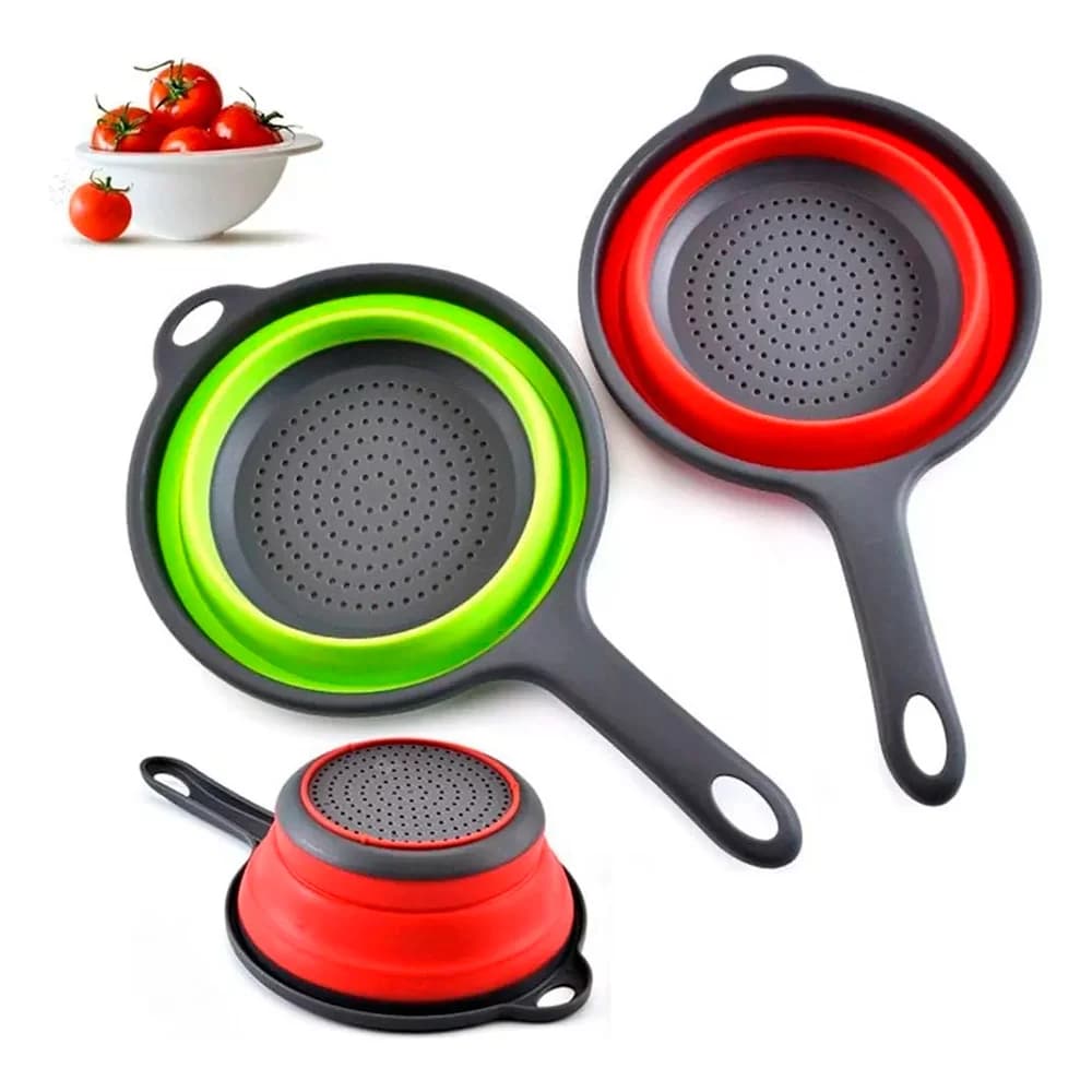 Colador Escurridor Plegable De Silicona 24 Cm Con Mango — imagen 2 de 4