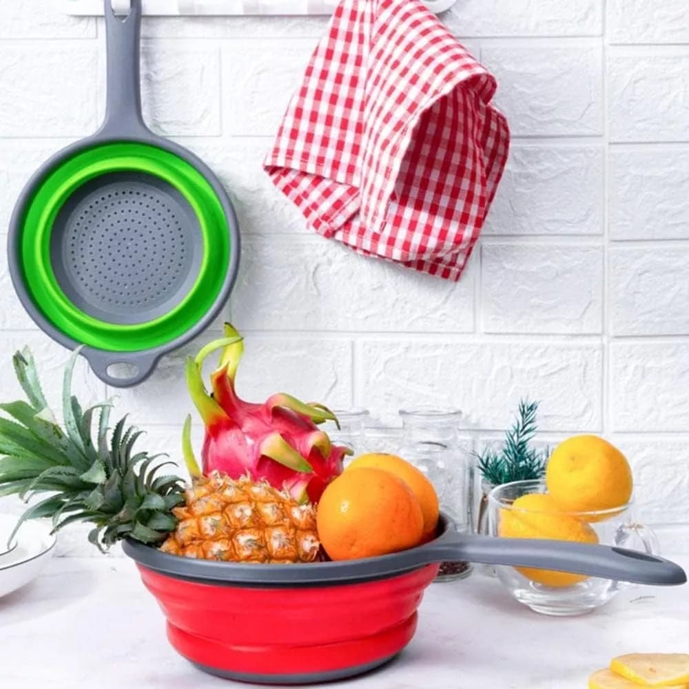 Colador Escurridor Plegable De Silicona 24 Cm Con Mango — imagen 4 de 4