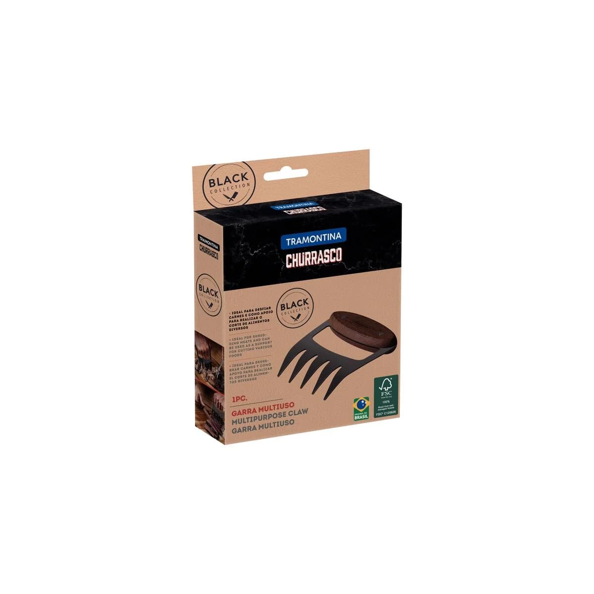 Garra Para Asado Tramontina Black Acero Inoxidable — imagen 3 de 6