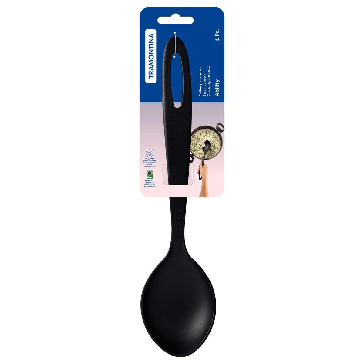 Cuchara para servir Tramontina Ability de nylon 29.5 cm color negro — imagen 1 de 3