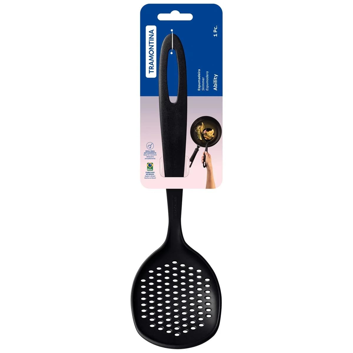 Espumadera Tramontina Ability de nylon 29.9 cm color negro — imagen 1 de 3