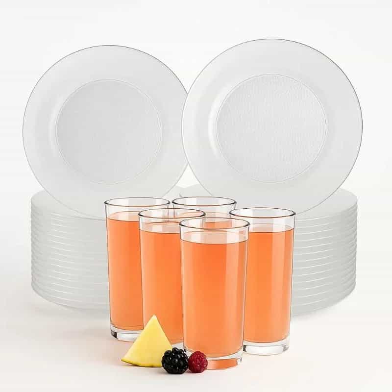 Set De Vajilla 18 Piezas Platos Vasos De Vidrio Durax Cocina